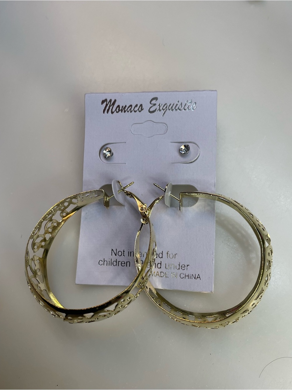 Gold Filigree Hoop and Stud Earrings Set